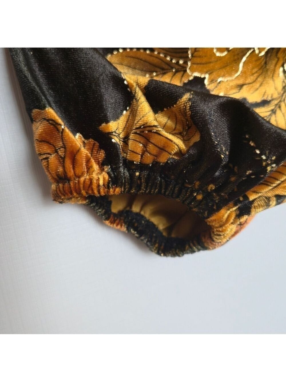 LENA Dress Full-Wrap Women NWT Black Gold Long Sleeve Floral Fall Festive Small - Picture 7 of 14